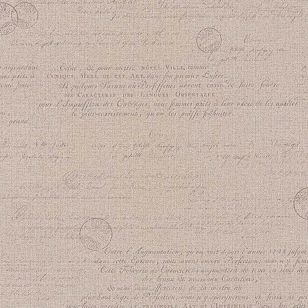 Bricoflor Vintage Tapete in Beige Braun Leinen Vliestapete mit Schriftzug i günstig online kaufen