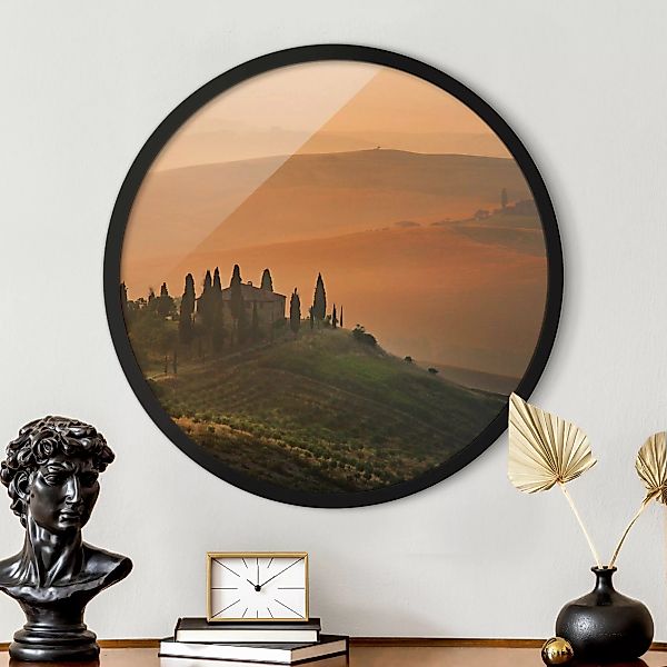 Rundes Gerahmtes Bild Dreams of Tuscany günstig online kaufen