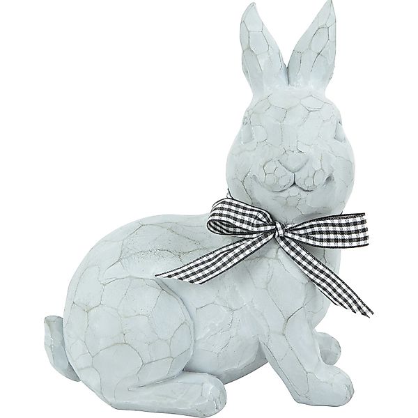 Dekofigur Sitzender Hase Polyresin Grau 17,5 x 11 x 21 cm günstig online kaufen