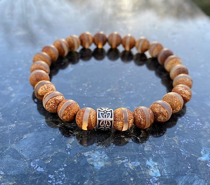 NAHLE Perlenarmband Tibet Achat Naturstein Armband (1-tlg), handmade, dehnb günstig online kaufen