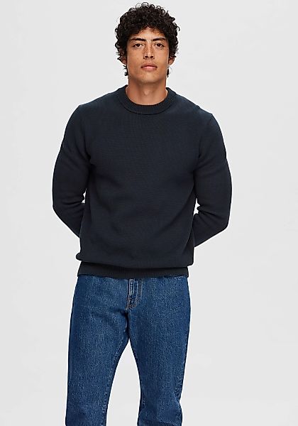 SELECTED HOMME Rundhalspullover "SLHDANE LS KNIT STRUCTURE CREW NECK NOOS" günstig online kaufen