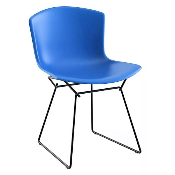 Knoll International - Bertoia Plastic Stuhl Gestell schwarz - blau/Polyprop günstig online kaufen