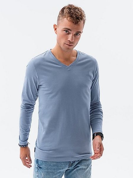 OMBRE Rundhalsshirt Ombre Herren Longsleeve einfarbig - hellblau L136 XXL günstig online kaufen