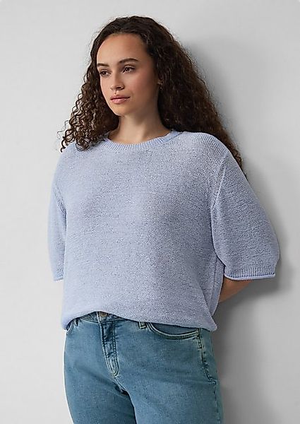 QS Strickpullover Kurzarmpullover aus Bändchengarn günstig online kaufen