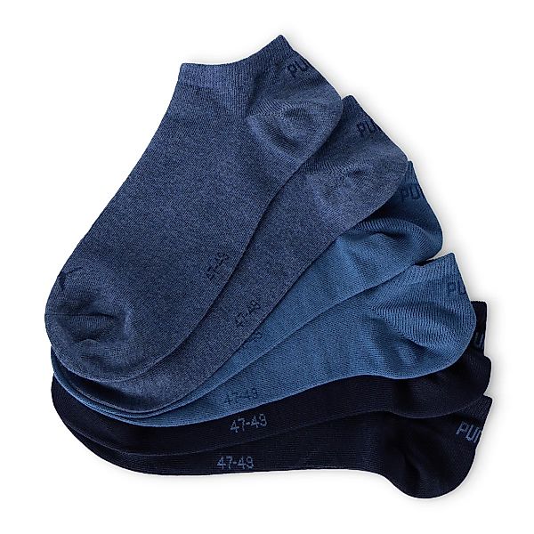 Puma 3er-Pack Sneaker-Socken Farbe blau Größe: 43-46 günstig online kaufen