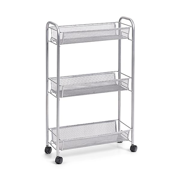 Zeller Rollwagen Mesh 3-lagig 70,5 cm x 17 cm x 44 cm Silber günstig online kaufen