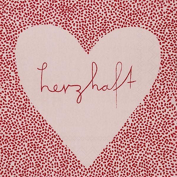 Papier Servietten "herzhaft" – rot/weiß 33 x 33 cm, 20 Stück Tischdeko günstig online kaufen