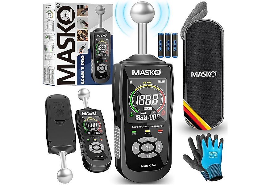 MASKO Feuchtigkeitsmesser, (Alarm, Taschenlampe & Datenhaltefunktion), zers günstig online kaufen