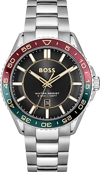 BOSS Quarzuhr RUNNER 3H 1514210, Armbanduhr, Herrenuhr, Edelstahlarmband, a günstig online kaufen
