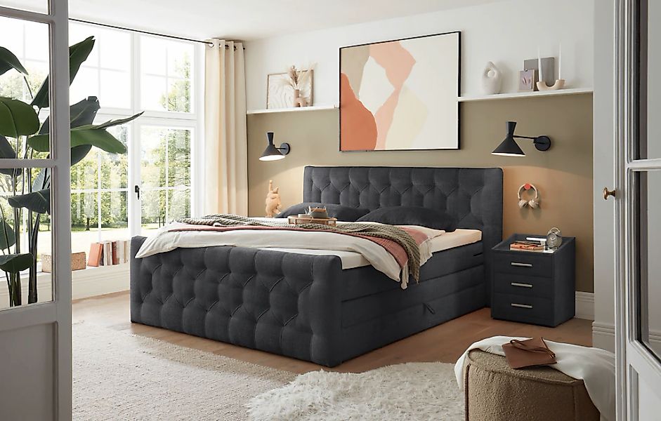 ED EXCITING DESIGN Boxspringbett ""Cashfield" Topseller inkl. zwei Bettkäst günstig online kaufen