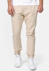 Indicode Leinenhose Blnda samt dekorativem Gürtel günstig online kaufen