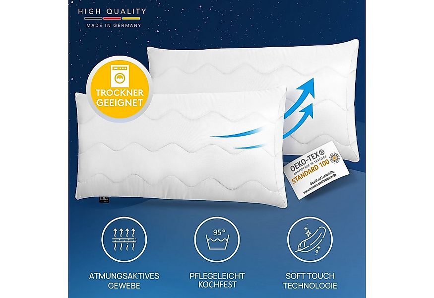 LILENO HOME Kopfkissen - gestepptes Kissen in verschiedenen Größen - Made i günstig online kaufen