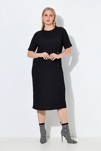 Ulla Popken Midikleid Midikleid Struktur Rundhals Oversized Halbarm günstig online kaufen