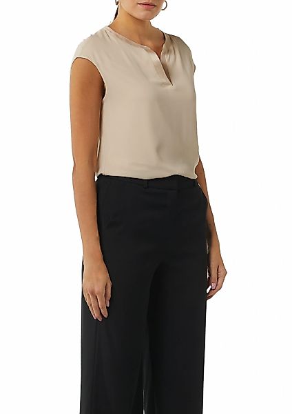 Comma Blusenshirt, mit geschlitztem Rundhals, Satin-Optik günstig online kaufen