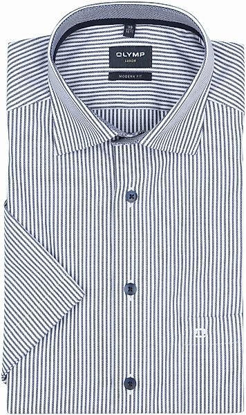 OLYMP Luxor Shortsleeve Hemd Streifen Navy - Größe 40 günstig online kaufen