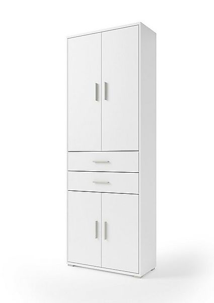 PREISBRECHER Aktenschrank Clermont (BxHxT: 79,1x221,2x35 cm) in weiß mit 2 günstig online kaufen