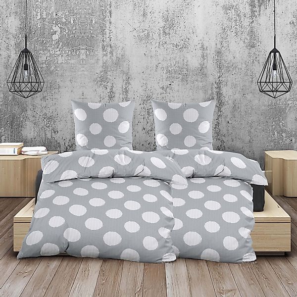 Casa Colori Bettwäsche Seersucker Bettwäsche Silber günstig online kaufen
