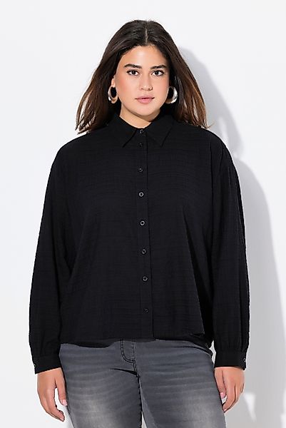 Ulla Popken Hemdbluse Hemdbluse Oversized Hemdkragen günstig online kaufen