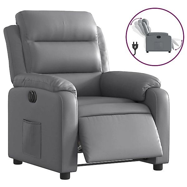 vidaXL Relaxsessel Elektrisch Grau Kunstleder 3205031 günstig online kaufen