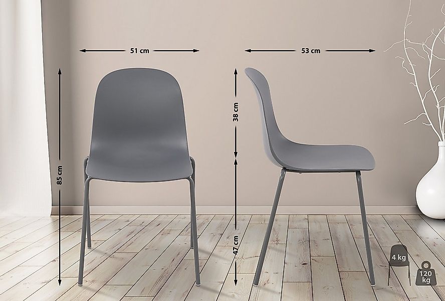 CLP Esszimmerstuhl Hardin, stapelbar, wetterfest, UV-beständig günstig online kaufen