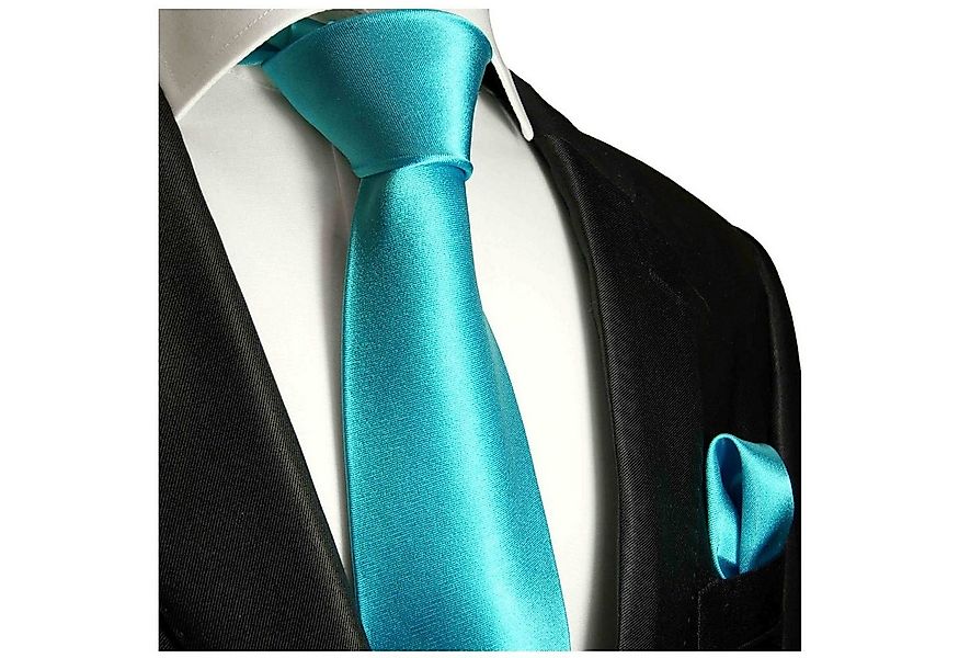 Paul Malone Krawatte Herren Seidenkrawatte Schlips mit Tuch modern uni sati günstig online kaufen