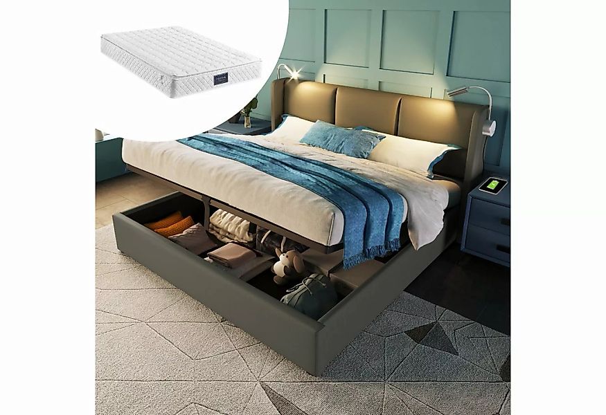 REDOM Polsterbett Doppelbett Stauraumbett Bett (160x200 mit lattenrost(Inkl günstig online kaufen