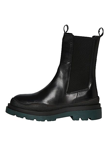 VERO MODA Chunky Leather Boots Damen Schwarz günstig online kaufen