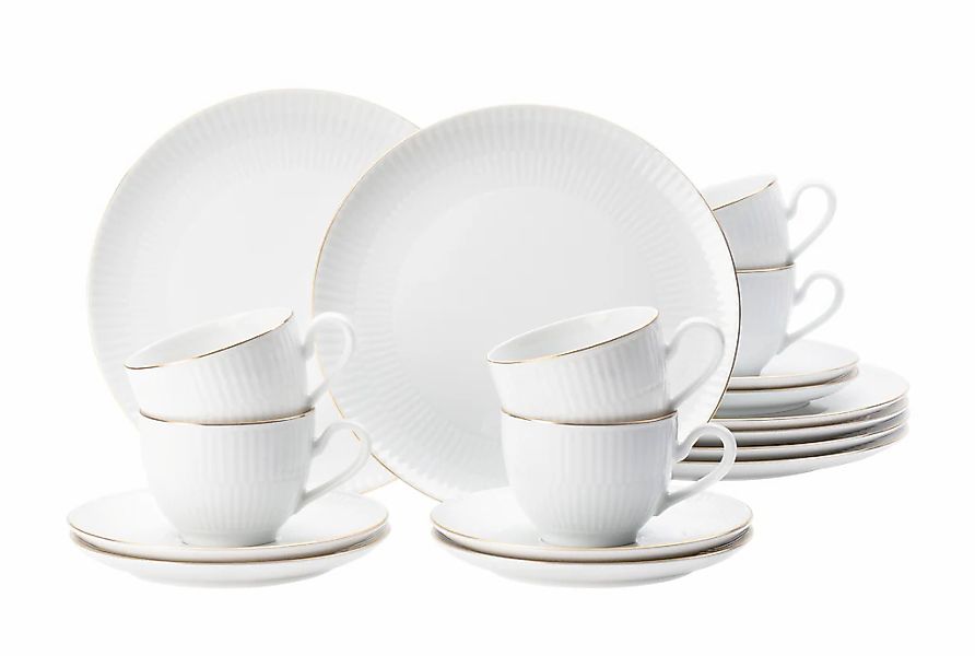 Seltmann Weiden Kaffeeservice "Service 18-teilig Amina Goldrand" Kaffeetass günstig online kaufen