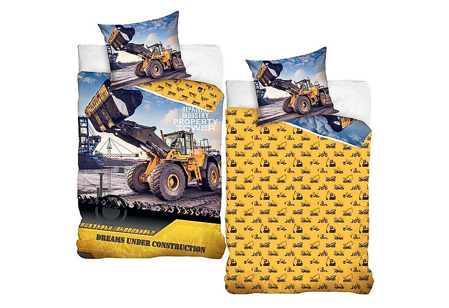 MTOnlinehandel Bettwäsche Bagger 135x200 + 80x80 cm, 100 % Baumwolle, Renfo günstig online kaufen