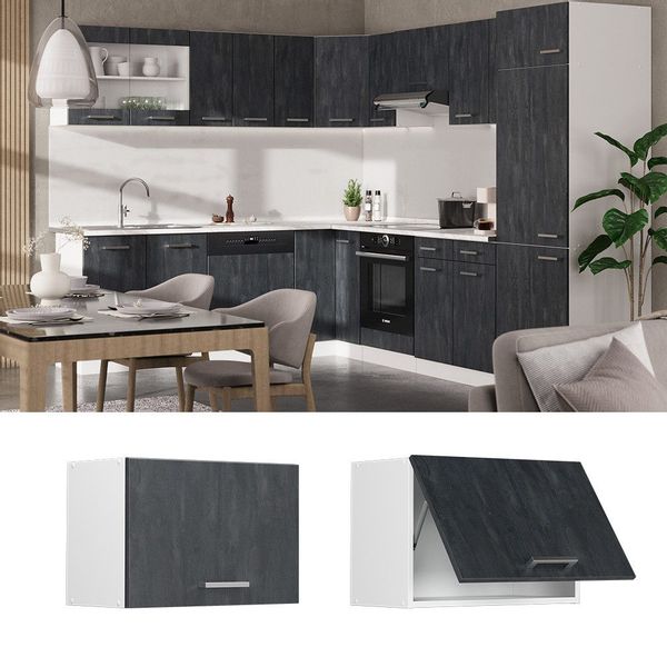 Vicco Hängeschrank R-Line, Schwarz Beton/Weiß, 60 günstig online kaufen