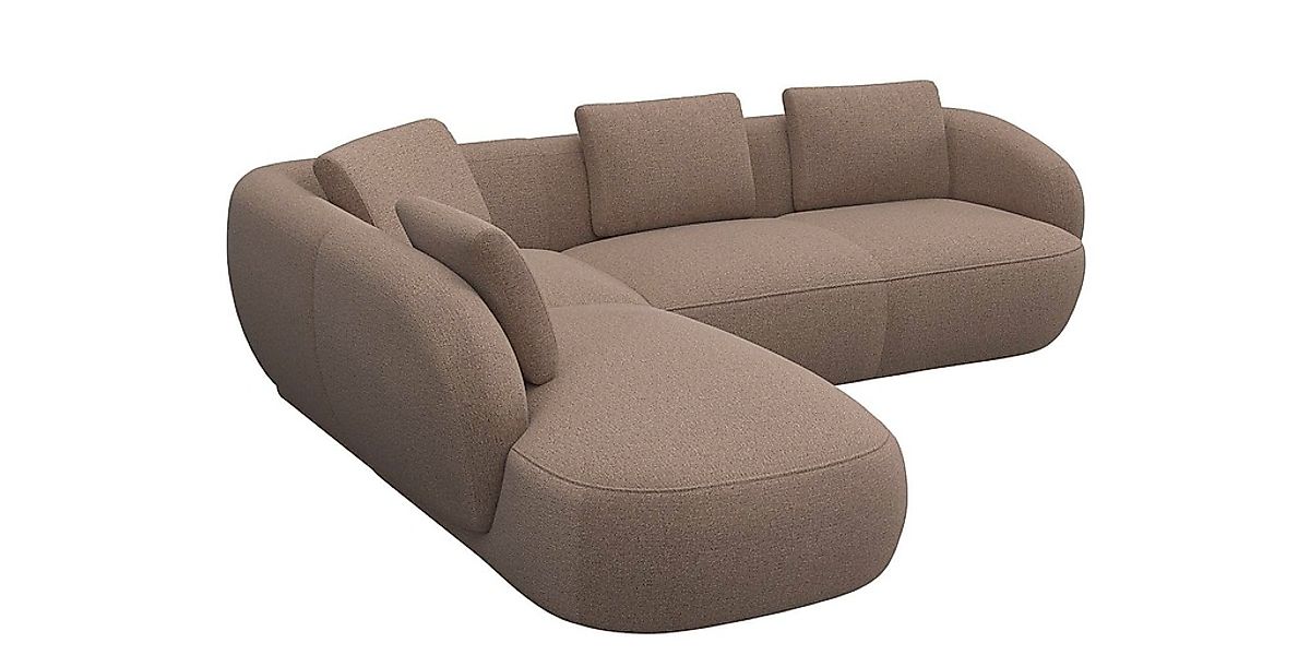 FLEXLUX Ecksofa »Torino, rund, L-Form, Sofa-Ecke mit Ottomane«, Modernes, o günstig online kaufen