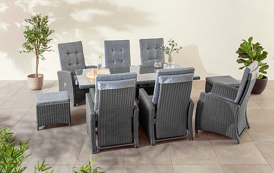 KONIFERA Garten-Essgruppe ""New Paris"", (Set, 23 tlg., 6 Sessel, Rückenleh günstig online kaufen