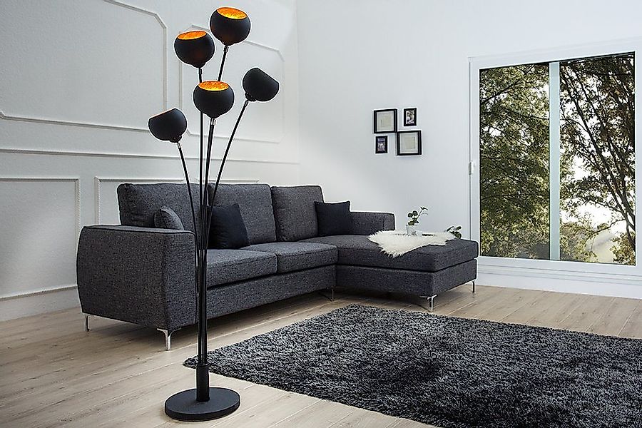 riess-ambiente Stehlampe MAGMA 170cm schwarz / gold, ohne Leuchtmittel, Woh günstig online kaufen