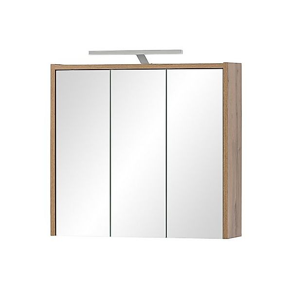 Lomadox Spiegelschrank DERIO-80 Spiegel 6 Glasböden LED Beleuchtung mit Ste günstig online kaufen