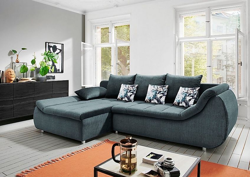 INOSIGN Ecksofa "Imola elegant und modern, aktuelle Steppung im Sitz, beque günstig online kaufen