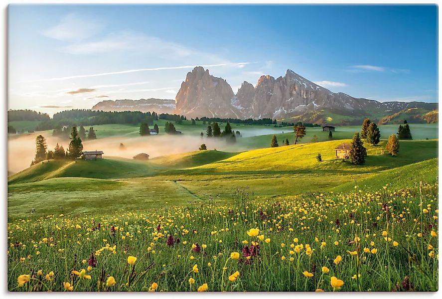 Artland Wandbild "Frühling auf der Seiser Alm" Berge & Alpenbilder 1 Stk. t günstig online kaufen