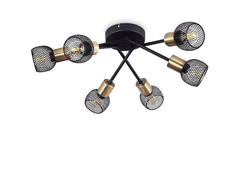 hofstein Deckenleuchte »Pieve« Deckenlampe aus Metall schwarz, gold Zimmerl günstig online kaufen