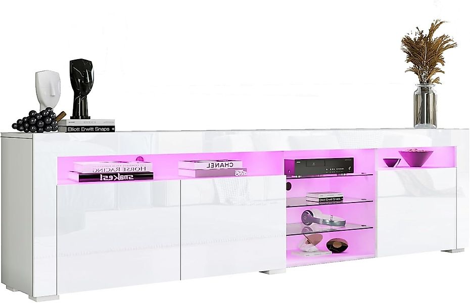 BESTWANTED Lowboard mit RGB LED Licht, günstig online kaufen