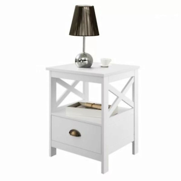 en.casa Beistelltisch Larsmo Nachttisch mit Schublade Telefontisch 54x40x35 günstig online kaufen