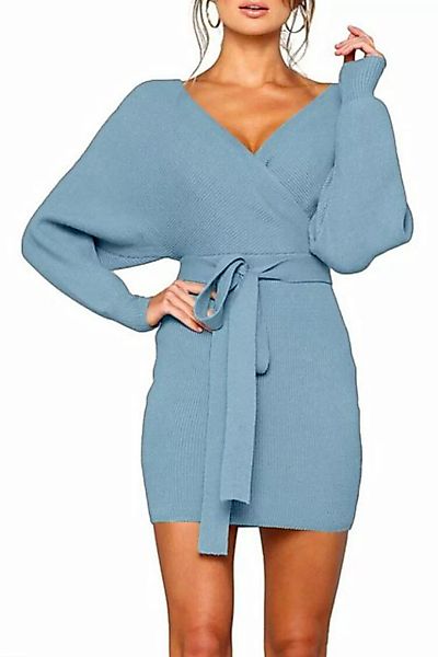 RUZU UG Sommerkleid Abendkleid Damenkleider sexy Schnürkleider langen Ärmel günstig online kaufen