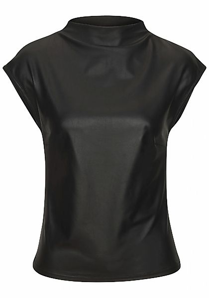 LASCANA Rundhalsshirt aus Lederimitat, Partytop günstig online kaufen