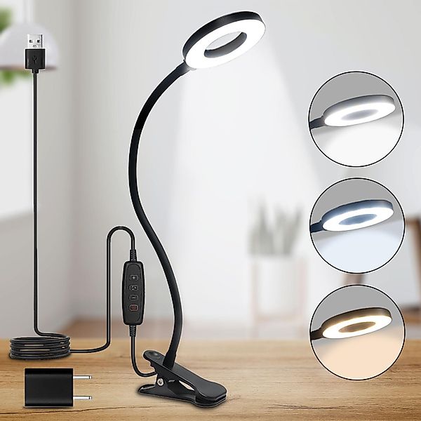 LQWELL LED Klemmleuchte Ringlicht, Clip-On, 3 günstig online kaufen