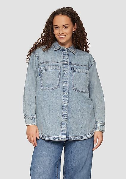 QS Langarmbluse Bluse Denim-Hemd mit Brusttaschen günstig online kaufen