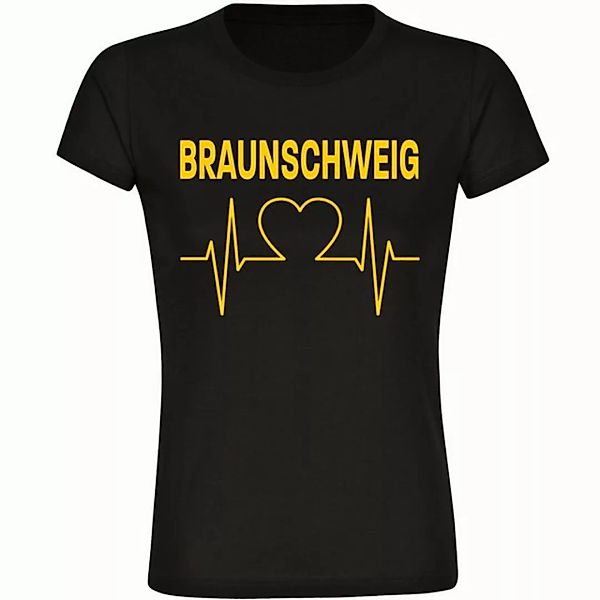 multifanshop T-Shirt Damen Braunschweig - Herzschlag - Frauen günstig online kaufen