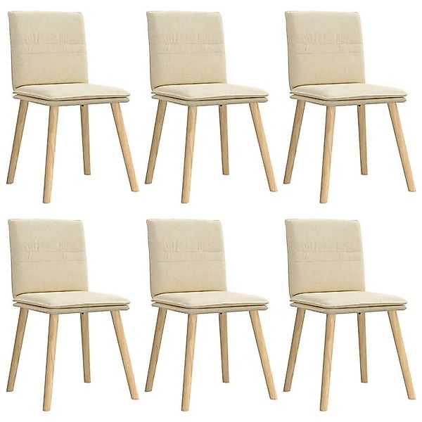 vidaXL Esszimmerstühle 6 Stk Creme Stoff 3315632 günstig online kaufen