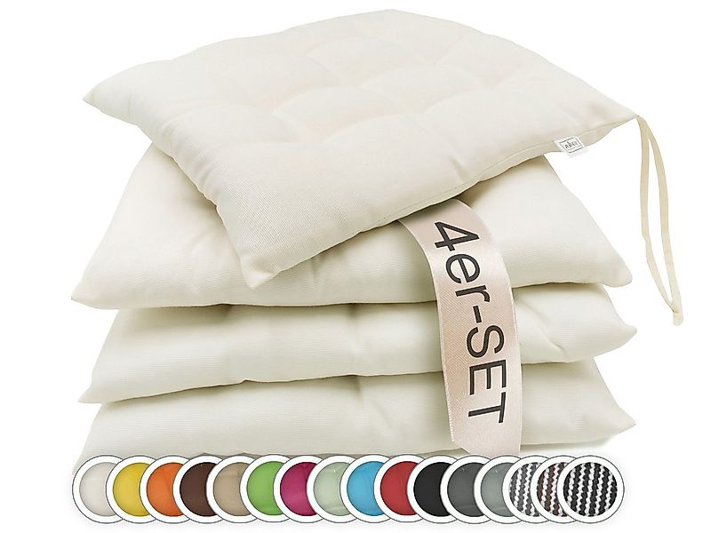 ZOLLNER Stuhlkissen, 40 x 40 x 3 cm, mit Bindebänder, für Indoor und Outdoo günstig online kaufen