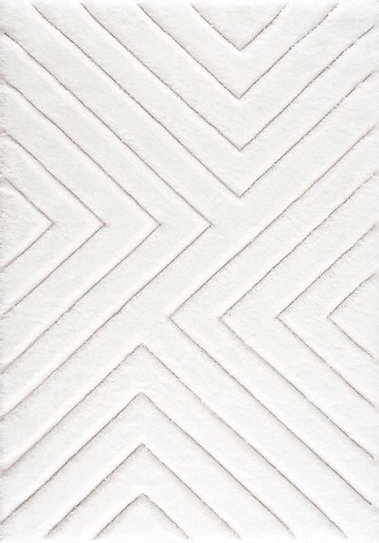 my home Hochflor-Teppich "Fiori" rechteckig 43 mm Höhe mit handgearbeitetem günstig online kaufen