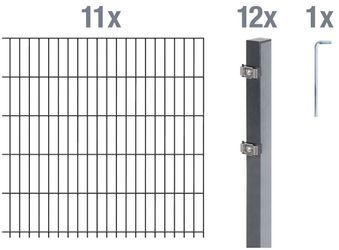Alberts Doppelstabmattenzaun Grundset, (Set), Höhe: 80-160 günstig online kaufen