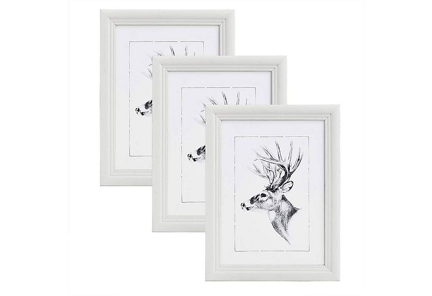 Woltu Bilderrahmen, für 3 Bilder (3 St), Artos Stil Holzrahmen Fotogalerie günstig online kaufen