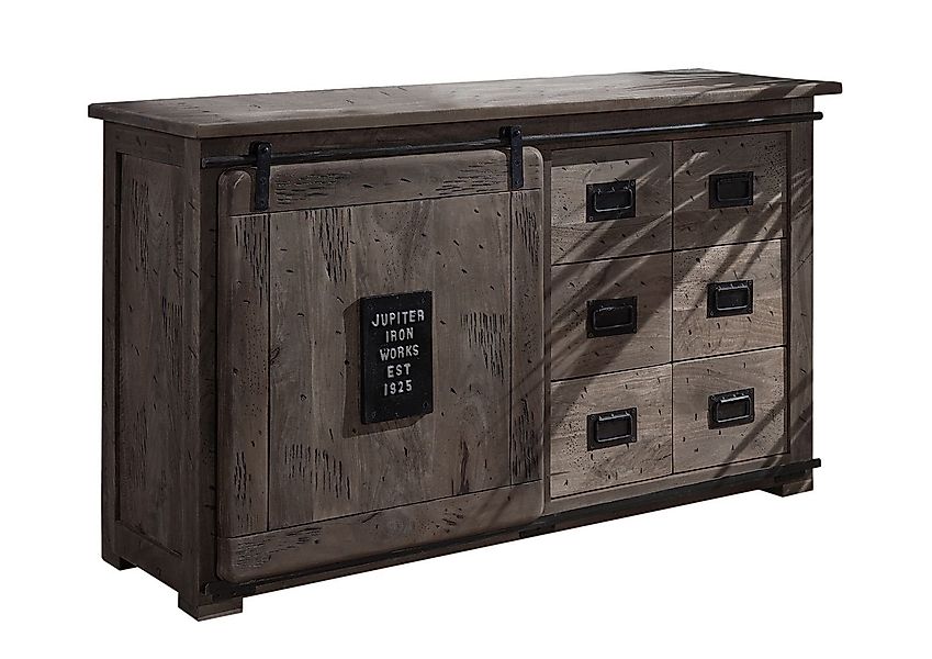 Massivmoebel24 Sideboard (Sideboard Mango 140x45x85 grau günstig online kaufen